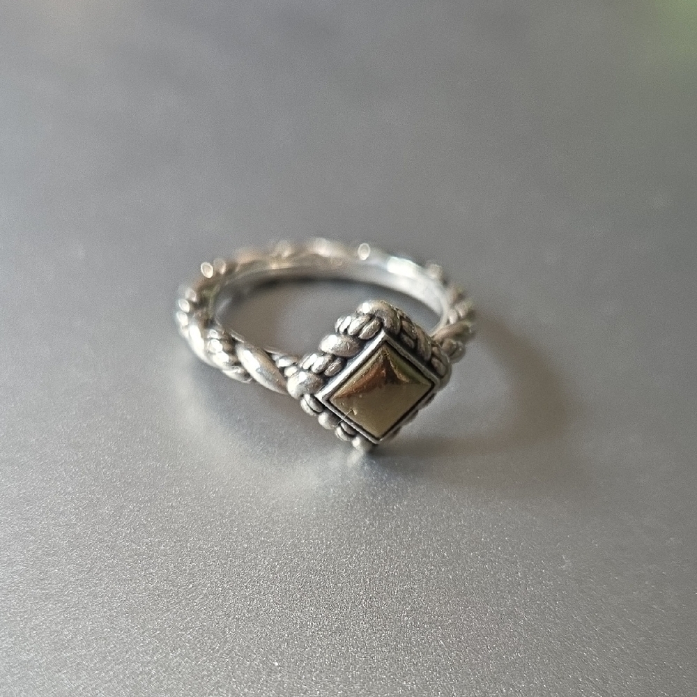 John Hardy Silver Ring with Gold Accent